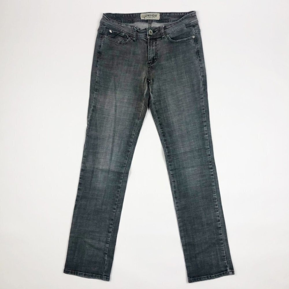 Jordache Jeans Legacy Morgan Slim Straight Leg Women's Size 29L Grey Wash Denim